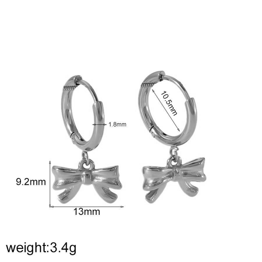 

Fashionable Zircon Decorated Bow Earrings For Women In Stainless Steel With Highend Style Style G