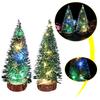Mini Christmas Cedar Tree With Led Lights Small Pine Table Desk Xmas Home Decor