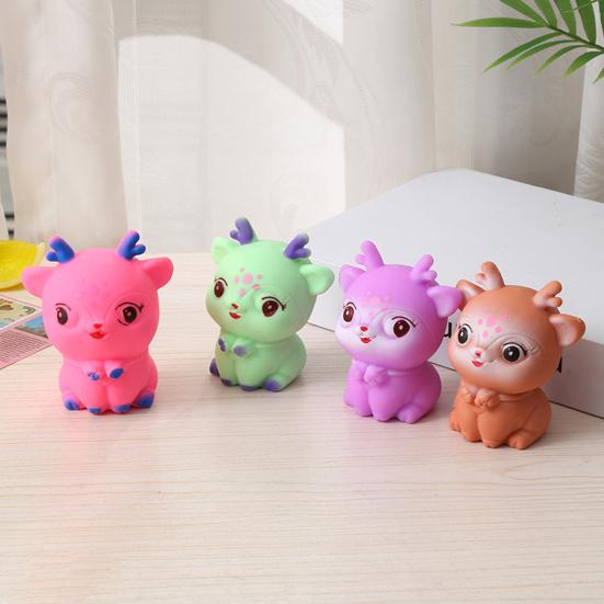 Small Deer Squeeze Toy Stress Relief Flour Filling Deer Stress Ball Portable Slow Rebound Cartoon Animal Decompression Office Desk Toy