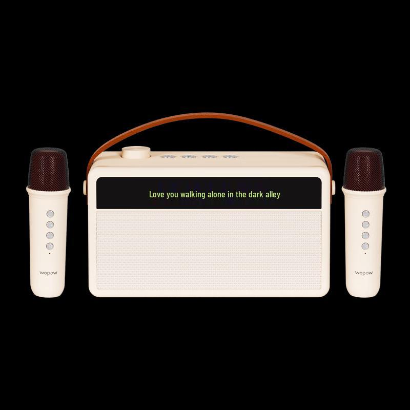 Wopow Portable Karaoke Bluetooth Speaker with Dual Microphones