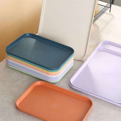 Nordic PP Pallet Plastic Dienblad Voedsel Brood Pan Rechthoekige Opberg Huishoudelijke Keukenbenodigdheden Hotel Serveerdienblad Dessert