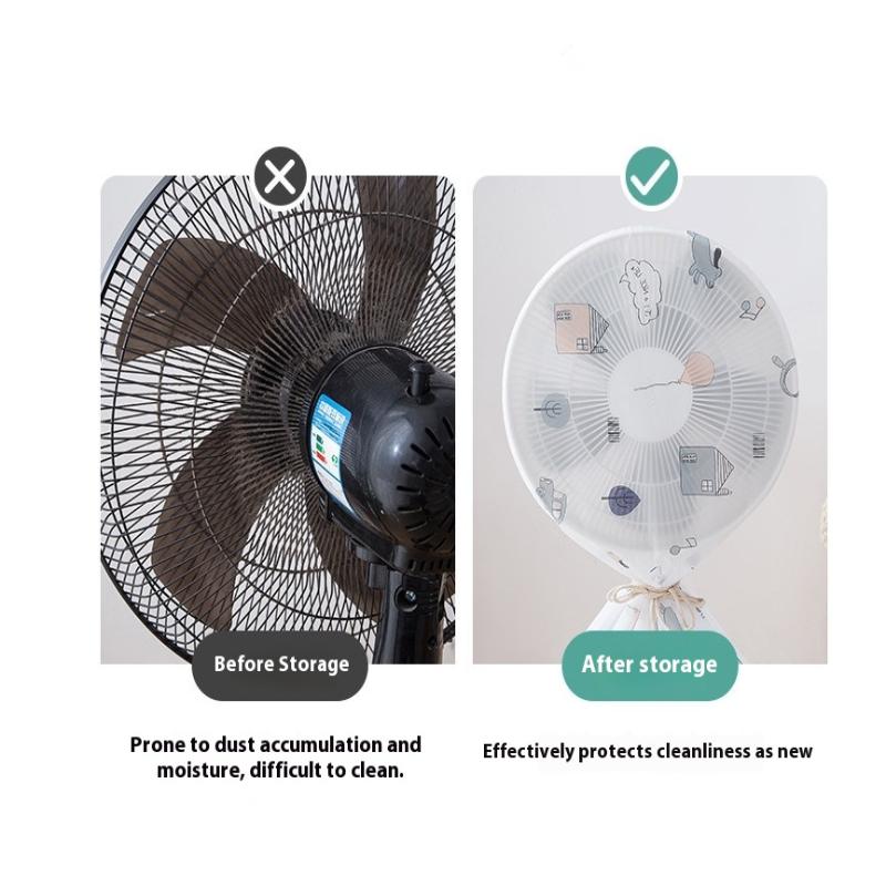 Fan Guard Dust Cover Standing Round Floor Fan Electrical Appliances Protection Peva Fan Cover Reusable Suitable For Home Storage