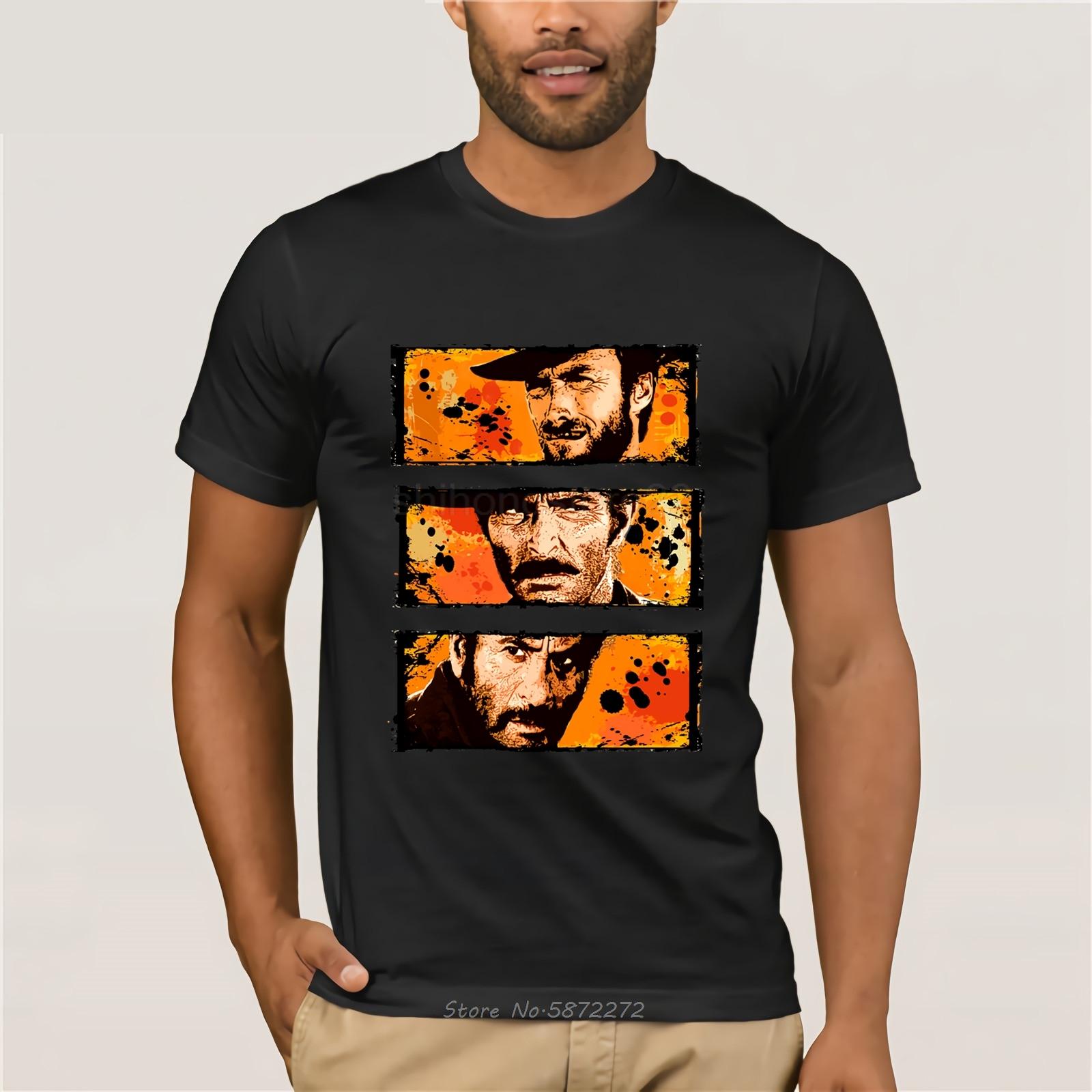 

Clint Eastwood Good Bad Ugly T Shirt Short Sleeve Men s T-shirt Hiphop Kpop Cotton Funny TShirt Top Tee Clothing - Men s Summ... 5XL різнокольоровий