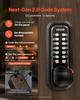 Mechanical Keyless Entry Door Lock, 2.0 Code Upgrade, 4-7 Digits Code, Double-Sided Push Button Combination Mechanical Keypad Door Knob, Auto Locking,