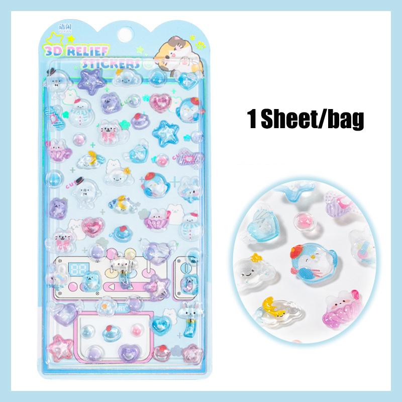 Sweet Candy Party Stickers 3D Embossed Decals for Notebook Phone Case Photo Album Dairy Guka Decoration