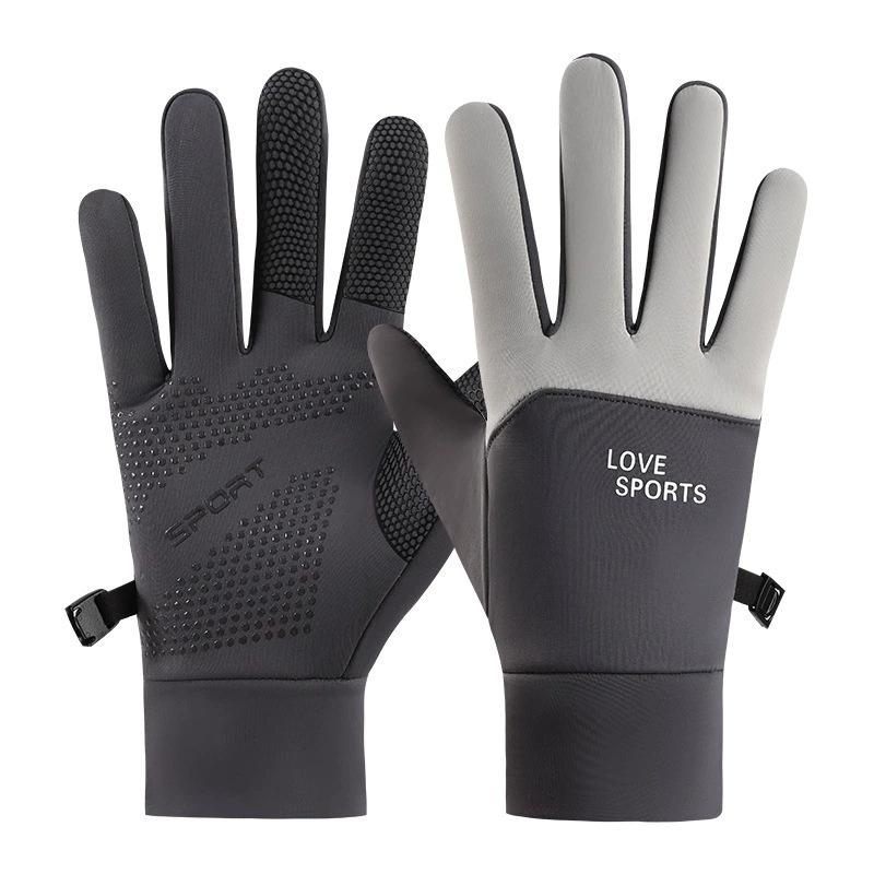 Winter velvet warm outdoor non-slip touch screen windproof and cold-proof rider women's driving gloves antifreeze hand