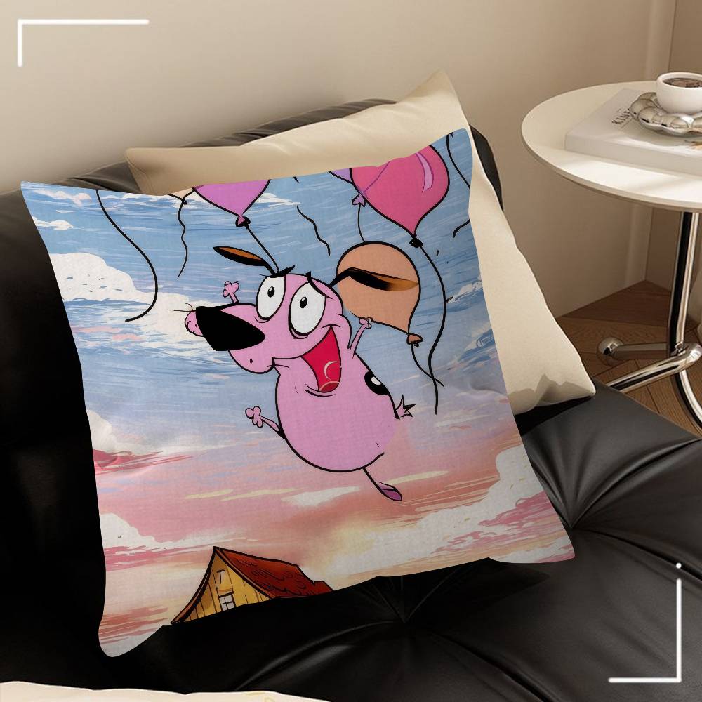 Movie C-Courage Cowardly Dog   Cushion Cover Car Throw Pillow Case For Sofa Car Christmas Gift 40x40cm 45x45cm