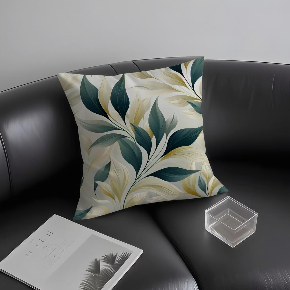 Leaves Ins Cushion Cover Pillowcase Ultra Soft Skin Friendly Fabric Cloud Like Comfort & Concealed Zipper