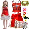 Moana Nuovo Vestito Vestiti da Principessa per Bambine Travestimento Bambini Collana Vaiana Maialino Pulcino Costume Carnevale Estivo per Bambini 2-10A