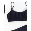 2024 Summer Women's Bikini Triangle Sexy Solid Two Piece Bathing Suit High Waist Bikini Beach Swimsuit for Women