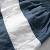 Men's Blue White Stripe Casual Shorts – Elastic Drawstring Waist Nylon Shorts for Summer Daily & Streetwear