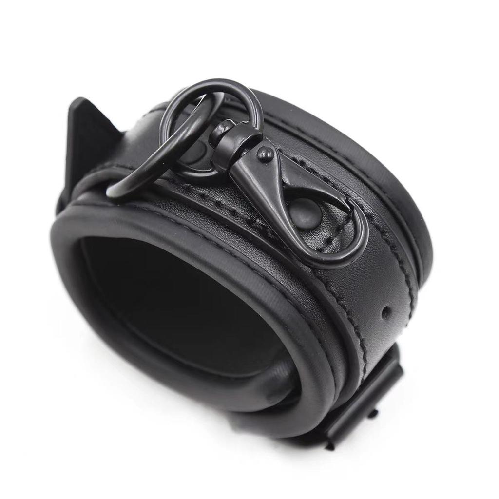 Adult Leather BDSM Restraint Handcuffs for Male and Female: PU Sponge Erotic Bondage Accessories