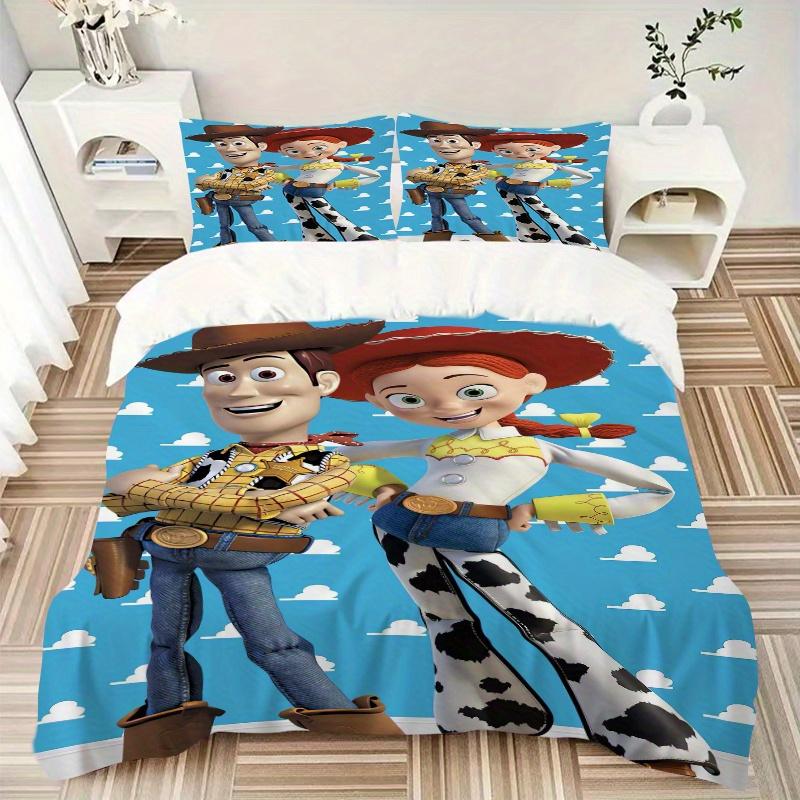 3pcs Toy Story Woody & Jessie Printed Quilt Set Soft and Comfortable Quilt Cover for Bedroom, Guest Room Bedding Set D090