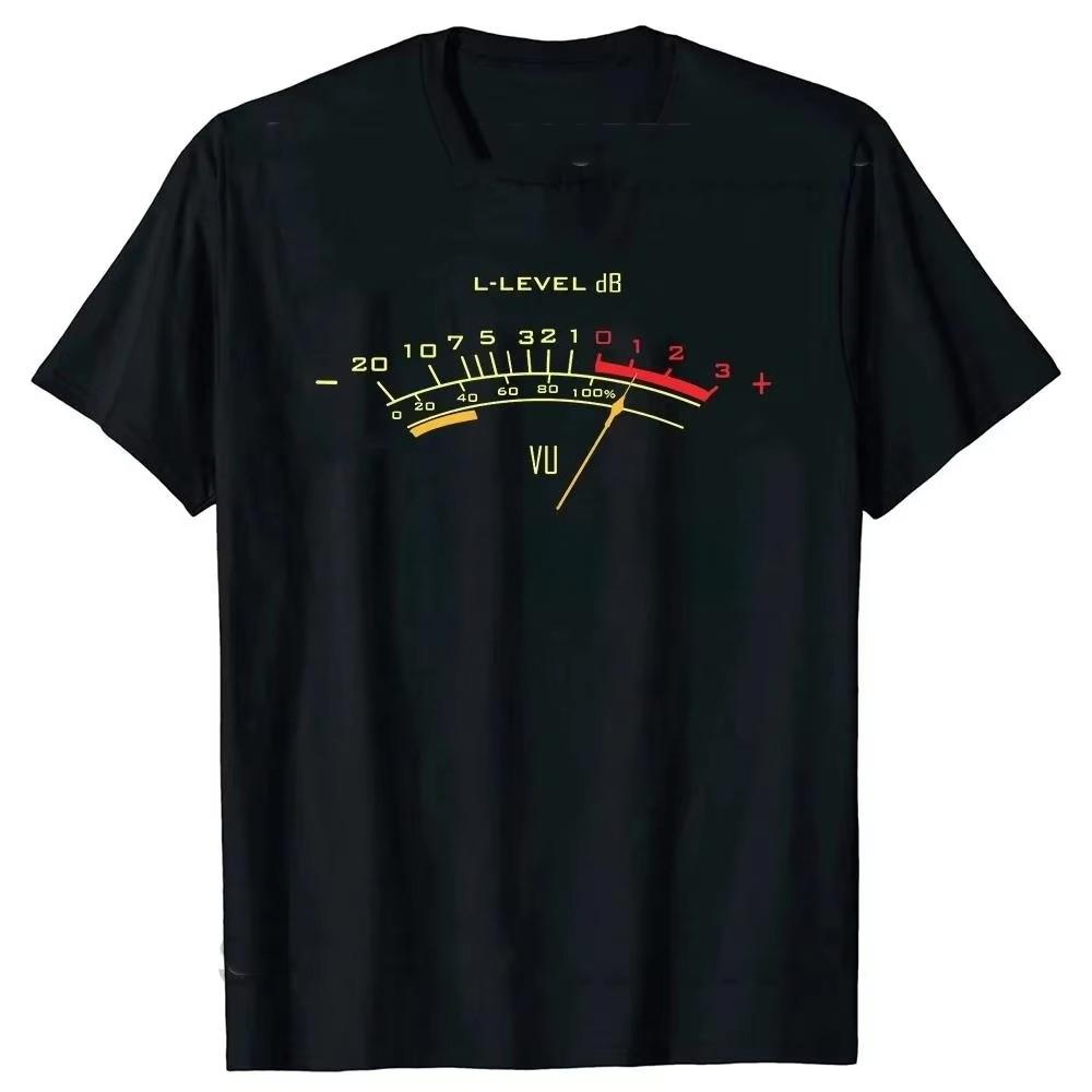 Summer Meter Music Sound DJ Retro Vintage Classic T Shirt Unisex Casual Short Sleeve Tees Tops Harajuku Analog Audio Unisexs Clothing