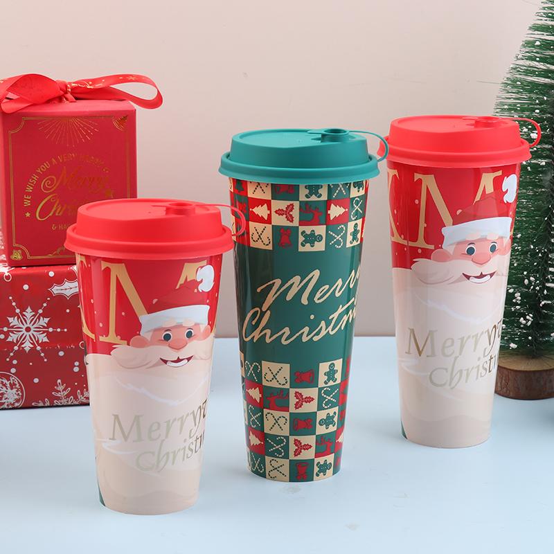 Cute Cartoon Christmas Gift Pp Plastic Mug Household Water Cup Office Cup Companion Gift Coffee Cup Birthday New Year Gift