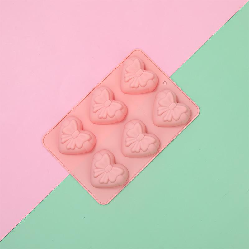 Heart Bow Silicone Mold for 3D Chocolate Cake Fondant Candy Sugar Craft Multi Use Baking Tool