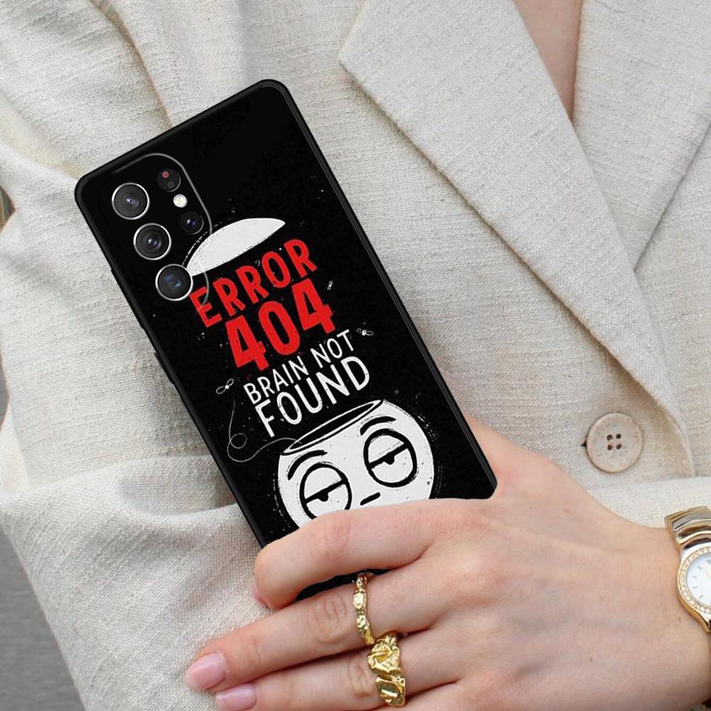 Error 404 not found SOFT Cell Phone Case for Samsung Galaxy S26 Ultra S25 S24 S23 S22 S21 S20 Note10 Cover