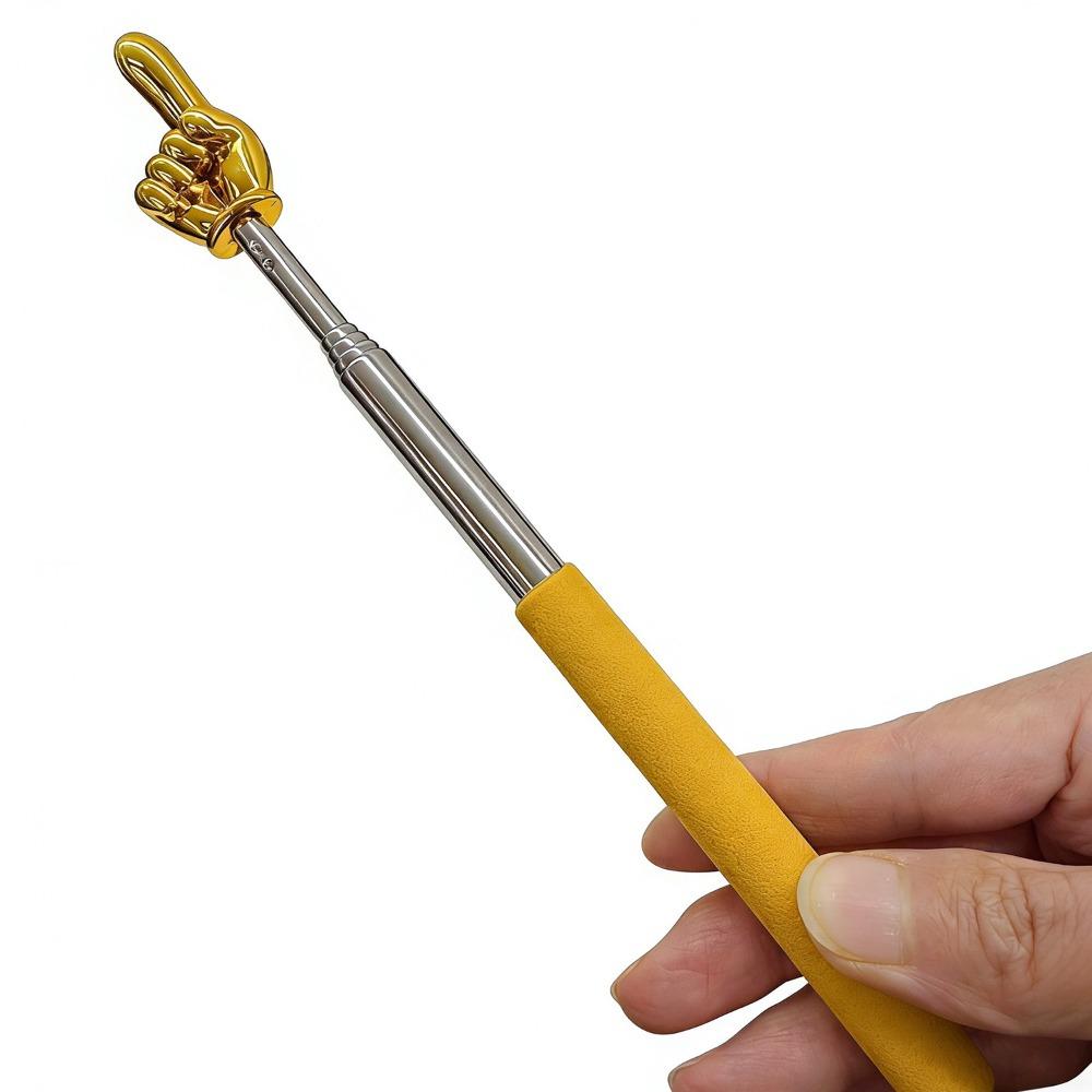 Portable Non-Slip Handle Retractable Reading Stick Finger Design Extendable Teaching Pointer Pointing Rod Reading