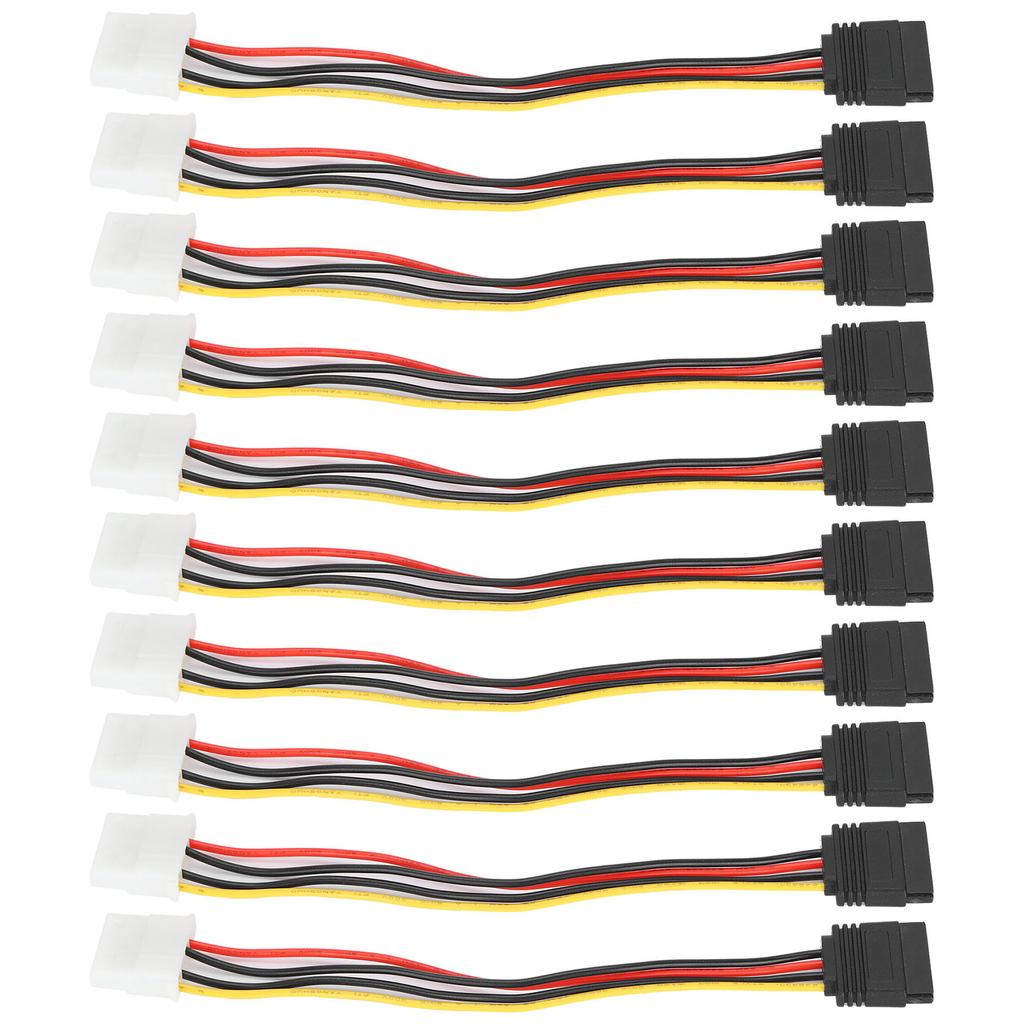 10 Pcs SATA Cables Big 4Pin to 15Pin IDESATA Power Conversion Power Splitter for Providing Power