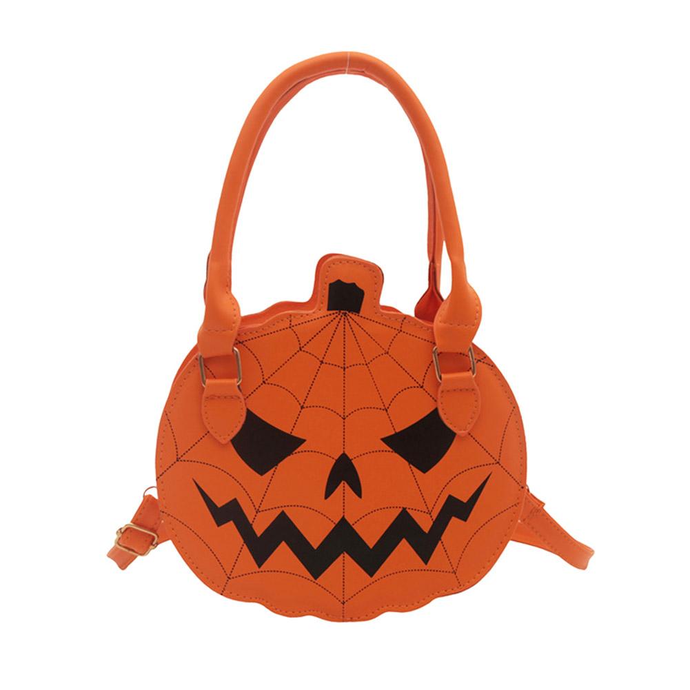 Halloween Crossbody Bag Fashion Contrasting Color Women's Bag Funny Pumpkin Bag Creative Splicing PU Shoulder Bag