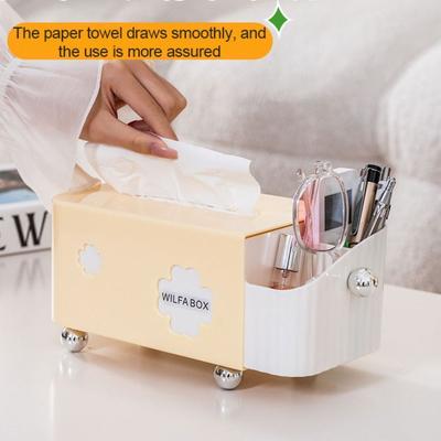 With Spring Desktop Storage Box Space Saving Napkin Dispenser Durable Tissue Box  Bedroom