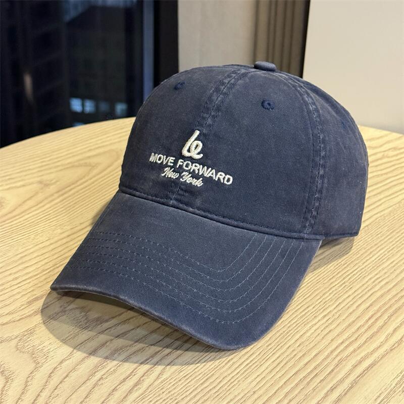 American Retro Washed Letter Embroidered Baseball Cap Children Versatile Couple Wide Brim Show Face Small Sun Protection Casual