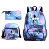 Football Star Themed Backpack Children Student Bookbag Shoulder Bag Pencil Case Large Capacity