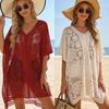 Hollow Out Beach Cover Up Lace Mesh Bikini Cover Up Casual Swimwear Cover Up  Seaside
