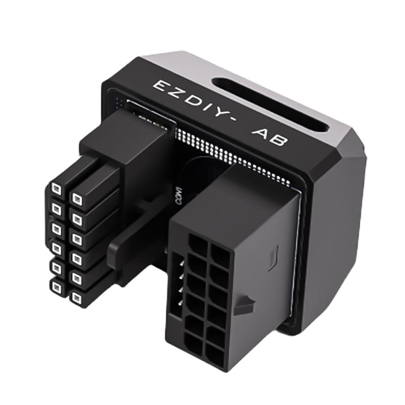 12VHPWR 180 Grad abgewinkelter Adapter 600W 16-Pin GPU-Stromanschluss 12V HPWR Adapter für 12+4pin RTX 3090Ti 4070Ti 4080 4090