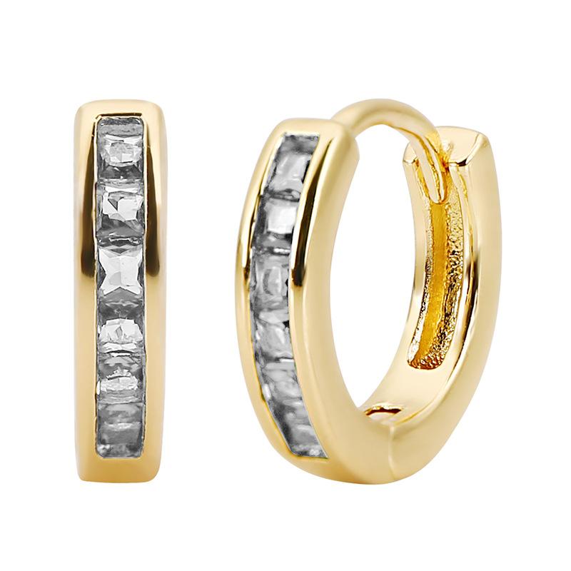 Minimalist Micro Paved Zircon Single Row Hoop Earrings Chic Advanced Sense Versatile Ear Buckle Jewelry For Women