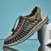 Fashion Summer Men  Women Slippers Weaving Design Beach Sandals Breathable Casual Flat Sandals Outdoor Couples Sandals Size 48