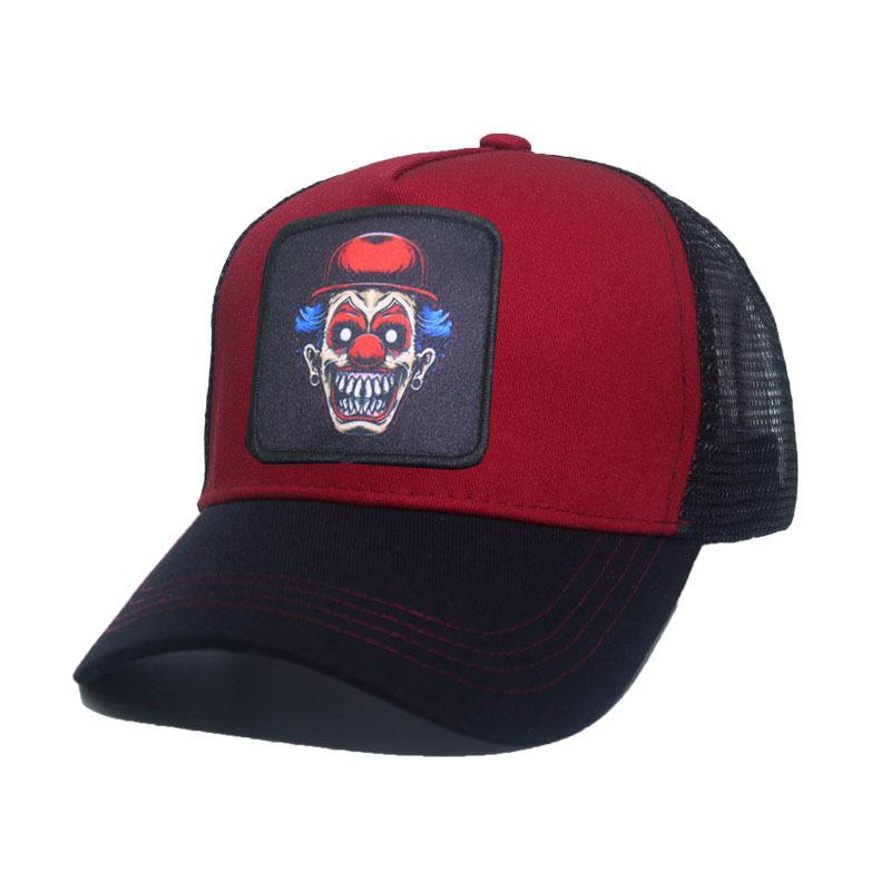 Trendy Fashionableable Clown Embroidery Stitched Baseball Cap For Men And Women, Backless Hip-Hop Hat, Summer Breathable Mesh Sun Gorras Unisex Str