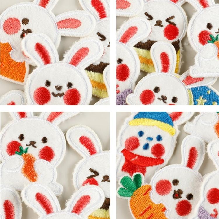 6 Pcs Embroidered Patches Cartoon Rabbits Sewing Patches Iron On Patches Decorative Patches Sew On Patches for Clothes