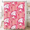 Pink White Floral Shower Curtain Polyester Waterproof Bathroom Decor Set Includes 12 Hooks (SizeMedium)
