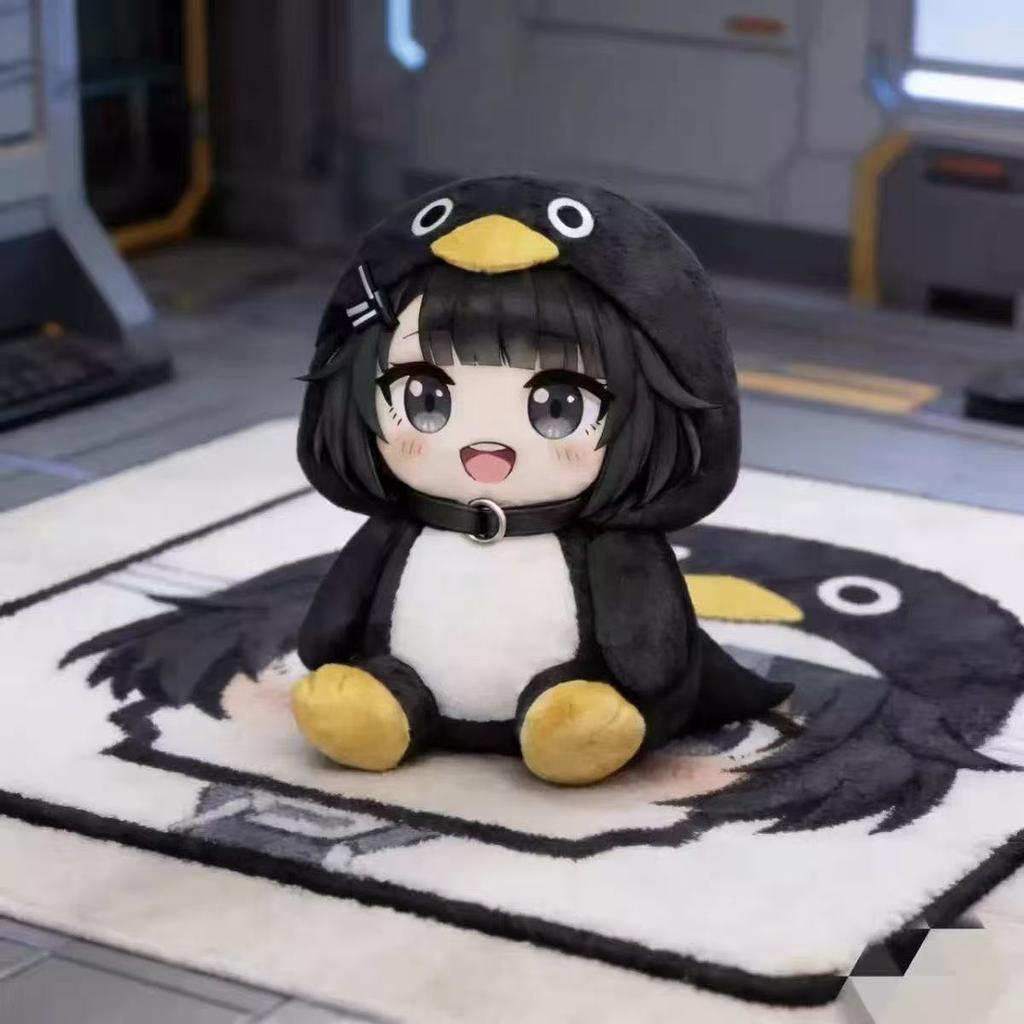Neues Niedliches Cartoon Guga Pinguin Plüschtier mit Schmuckstück zum Halten Zimmerdekoration 25cm Plüschpuppen Spielzeug für Kinder Geschenk