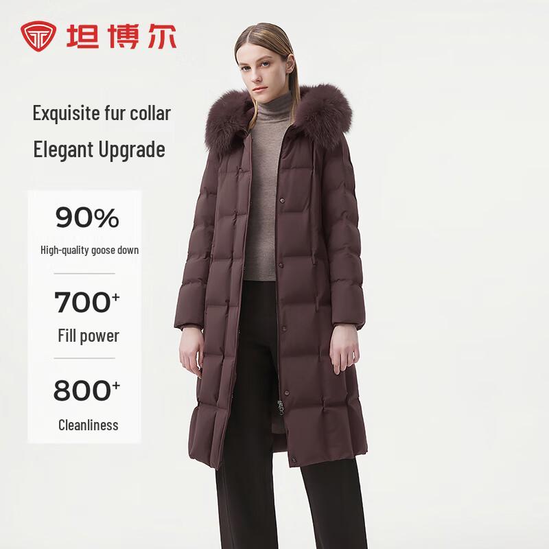 

Tanboer Women s Long Goose Down Jacket with Detachable Fur Collar TBF520868A L 170