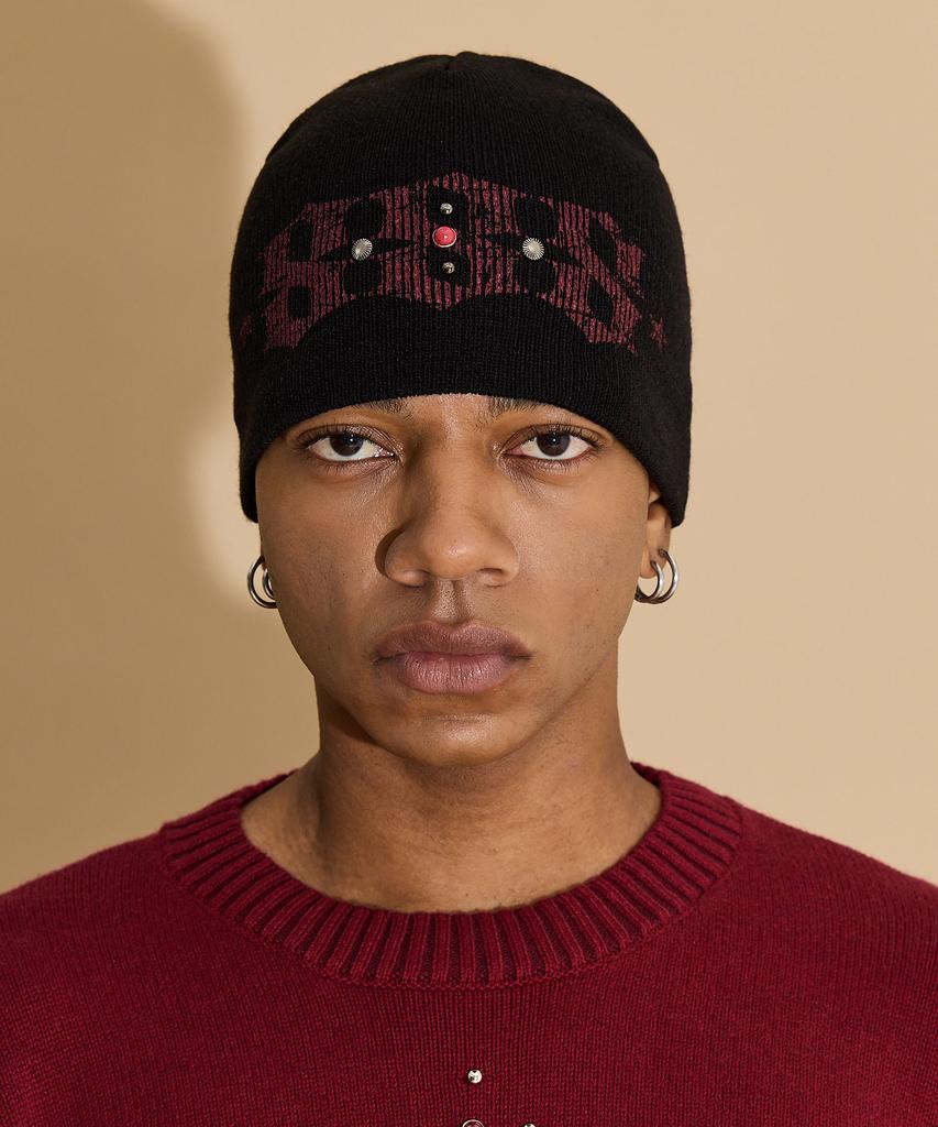 HOODHOOD 888 Studded Beanie Black