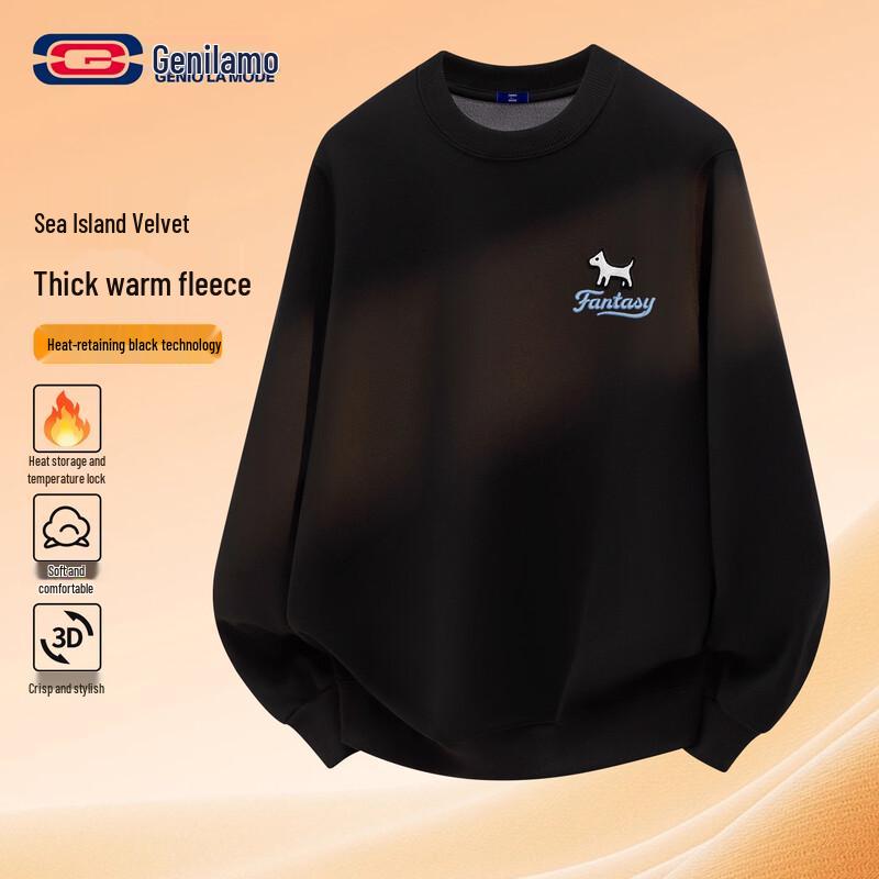 GENIOLAMODE Men s Heavyweight Fleece-Lined Printed Sweatshirt 2XL