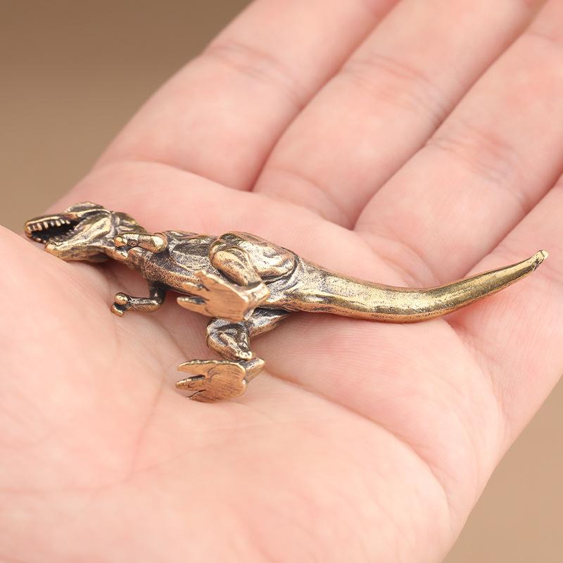 Jurský Tyranosaurus Dinosaurus Masivní Mosaz Malá Ozdoba Zvířecí Soška Simulované Figurky Tyranosaura Rexe Ruční práce Dárky