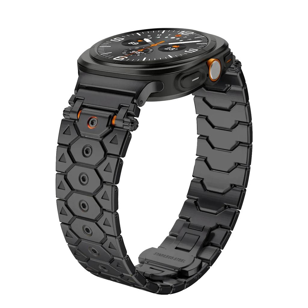 Luxury Men Stainless Steel Band For Samsung Galaxy Ultra Watch 47mm Butterfly Clasp Strap for GALAXY 47 ultra 7 No Gaps Bracelet