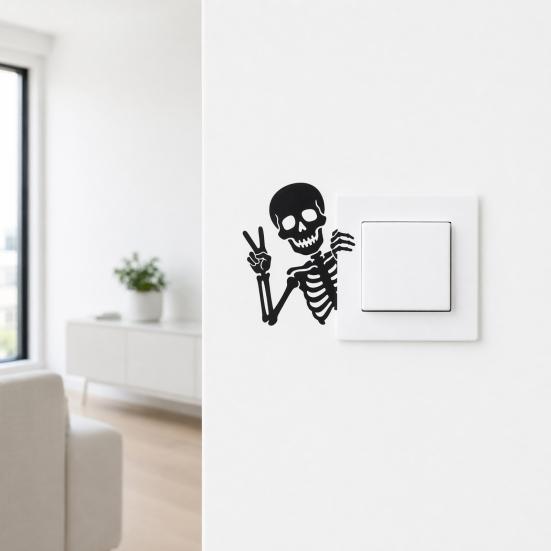 Funny Skeleton Switch Sticker Light Switch Decals Self Adhesive Wall Art Decor