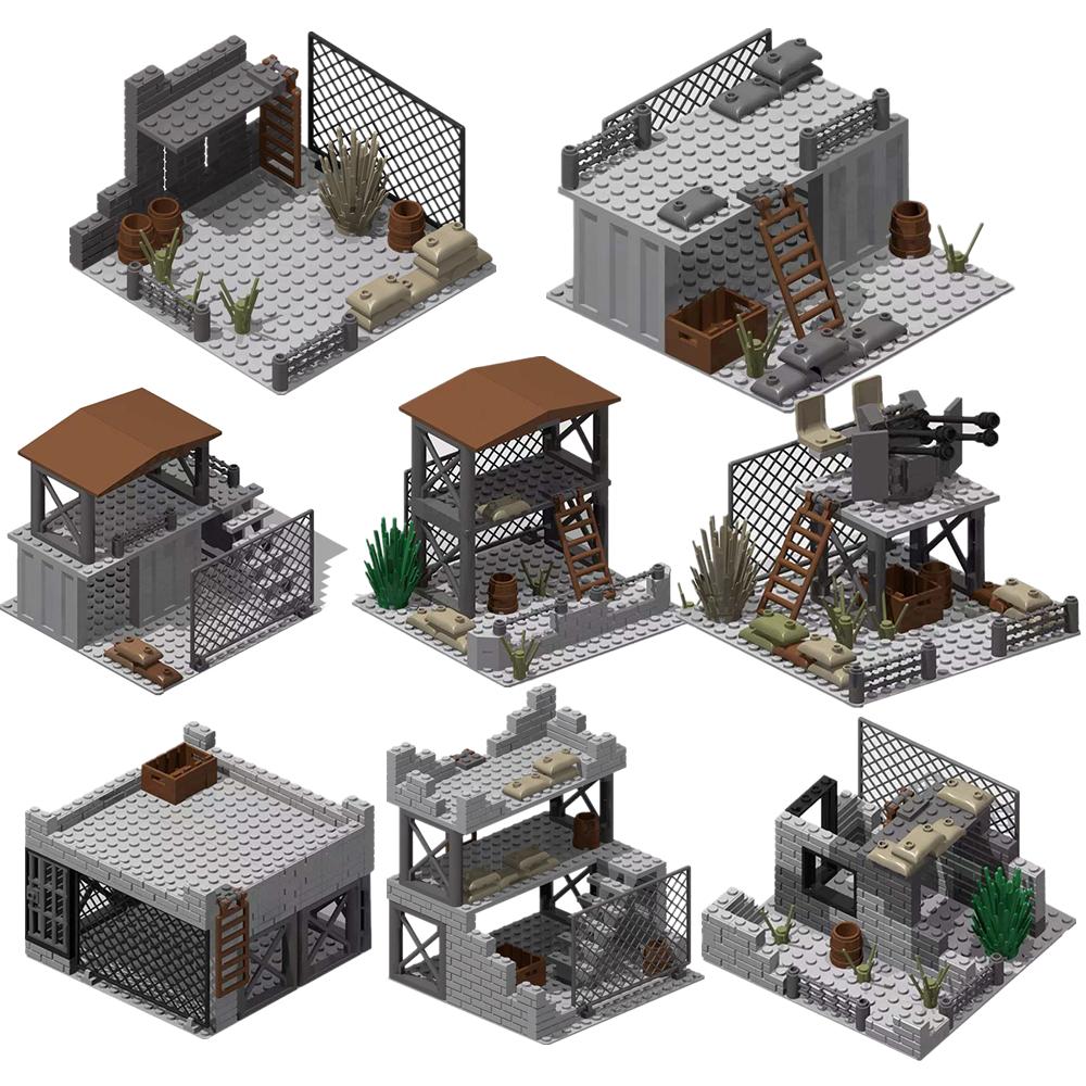 Militarys Scene Defense Watchtowers Command Posts Bases Signal Towers Wire Mesh Stands Building Block Set Block Bricks Toys Playsets For Children