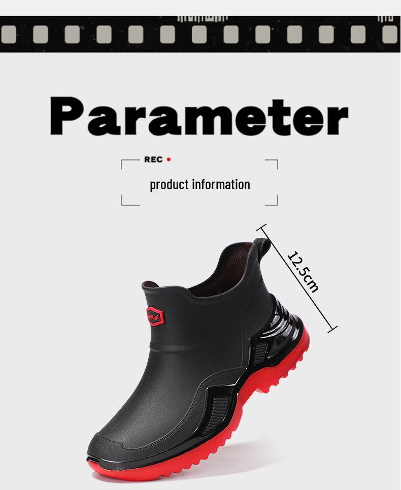 Trendy Men's Waterproof Rubber Rain Boots - Non-slip, Thickened, Sports Style  