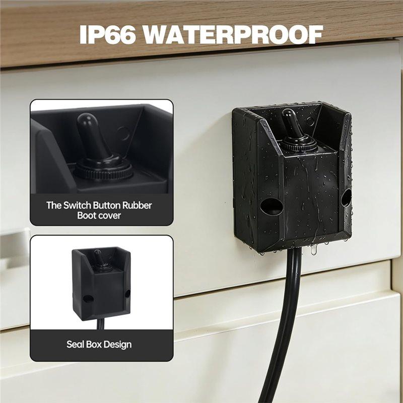 ABBP-For Boat, Truck, Marine, Rv 12V 30A Toggle Switch Waterproof Rocker Panel Sealed On-Off Switch