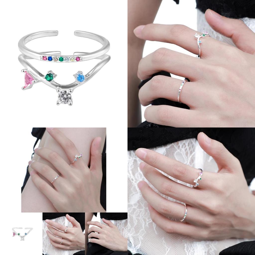 Chic Unique Design Adjustable Copper Ring For Women Featuring Elegant Geometric Shape