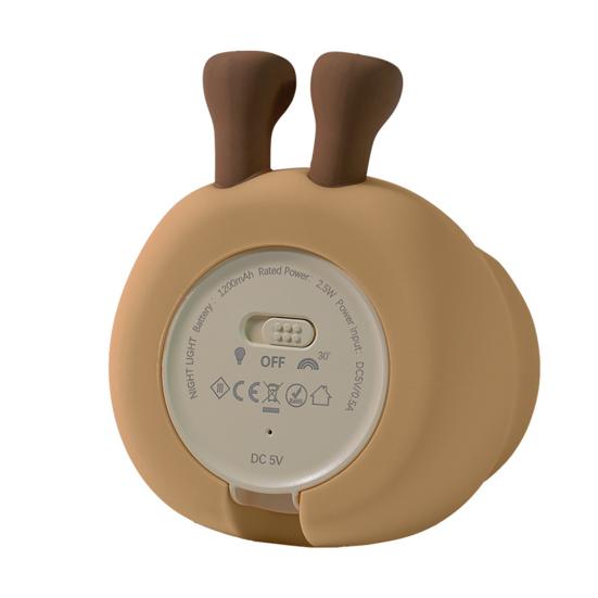 Kids Night Light with 3 Brightness Levels And 7 Color Modes Potato Design Soft Silicone Touch Rechargeable 30-Min Timer Bedside Lamp