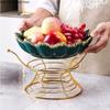 Schmiedeeiserne Keramik-Obstteller, Süßigkeiten-Snack-Tablett, Salatschüssel, Dessertschüssel, Tortenständer, Dim-Sum-Teller, Obstschale, dekorative Teller