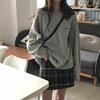 Alphabet Sweatshirt Women's Thin Loose Top Crew Neck Student Casual Pullover