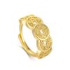 Retro Five Blessings Copper Coin Ring: Antique Style Wealth-Attracting Index Finger Band for Men and Women