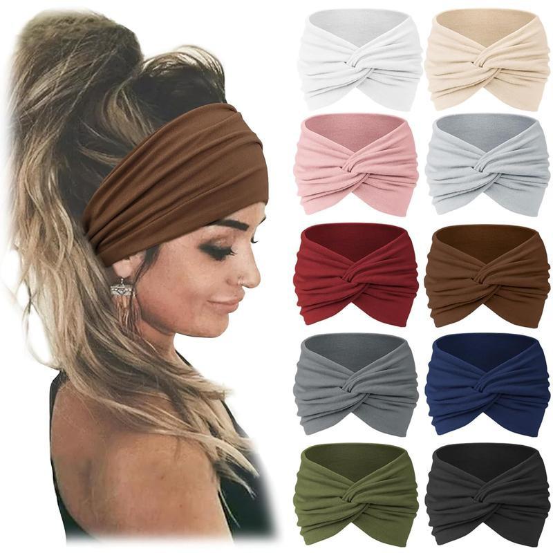 Bohemian Non-Slip Wide Yoga Headband for Women - Sweat-Absorbing and Twisted Design